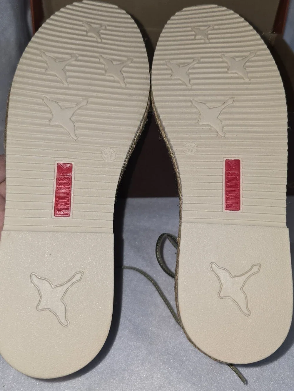 Pikolinos Cadamunt Leather Espadrille Sandals Olive Green EU 37 US 6.5-7  NIB